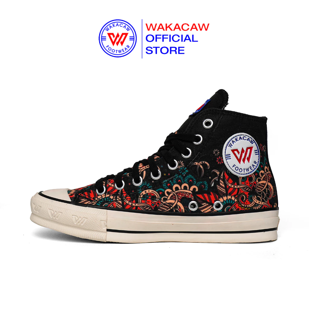 WAKACAW - Batik Etnik Black HI Series Sepatu Sneakers